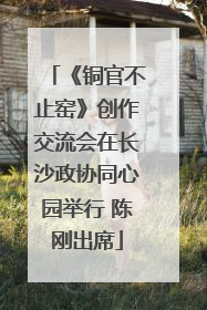 《铜官不止窑》创作交流会在长沙政协同心园举行 陈刚出席