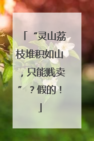 “灵山荔枝堆积如山，只能贱卖”？假的！