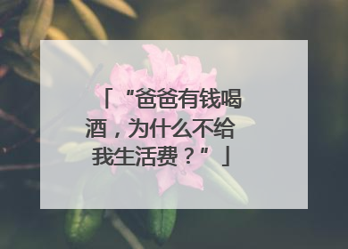 “爸爸有钱喝酒，为什么不给我生活费？”