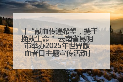 “献血传递希望，携手挽救生命 ”云南省昆明市举办2025年世界献血者日主题宣传活动