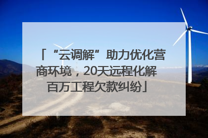 “云调解”助力优化营商环境，20天远程化解百万工程欠款纠纷