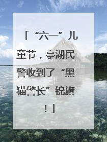 “六一”儿童节，亭湖民警收到了“黑猫警长”锦旗！