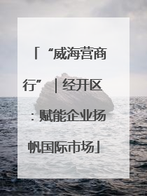 “威海营商行”｜经开区：赋能企业扬帆国际市场