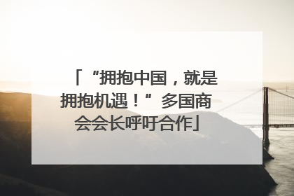 “拥抱中国，就是拥抱机遇！”多国商会会长呼吁合作