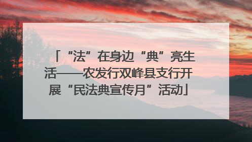 “法”在身边“典”亮生活——农发行双峰县支行开展“民法典宣传月”活动