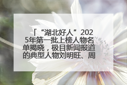 “湖北好人”2025年第一批上榜人物名单揭晓，极目新闻报道的典型人物刘明旺、周亮亮榜上有名