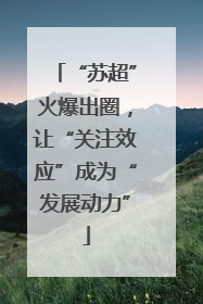 “苏超”火爆出圈，让“关注效应”成为“发展动力”