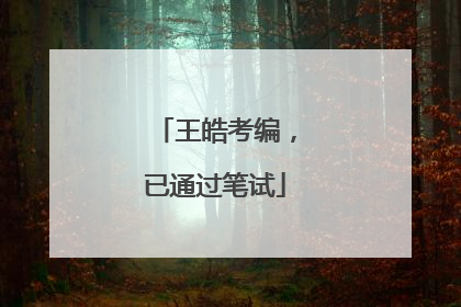 王皓考编，已通过笔试
