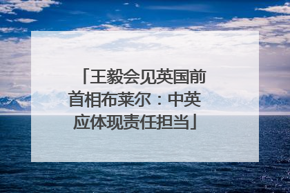 王毅会见英国前首相布莱尔：中英应体现责任担当
