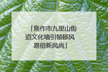 焦作市九里山街道文化墙引领移风易俗新风尚
