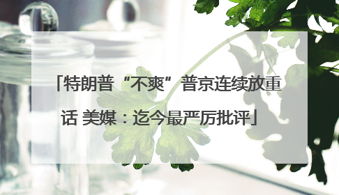 特朗普“不爽”普京连续放重话 美媒：迄今最严厉批评