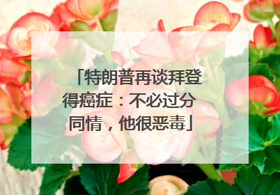 特朗普再谈拜登得癌症：不必过分同情，他很恶毒