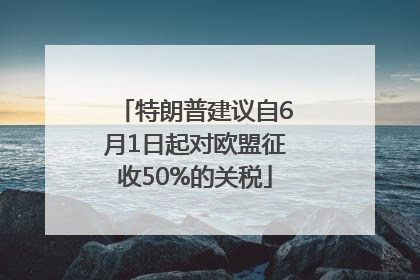 特朗普建议自6月1日起对欧盟征收50%的关税