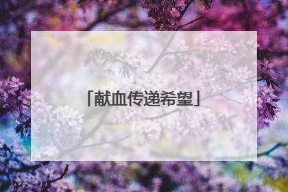 献血传递希望