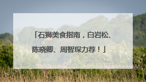 石狮美食指南，白岩松、陈晓卿、周智琛力荐！