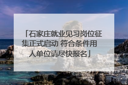石家庄就业见习岗位征集正式启动 符合条件用人单位请尽快报名