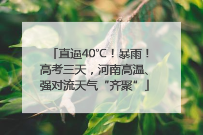 直逼40℃！暴雨！高考三天，河南高温、强对流天气“齐聚”