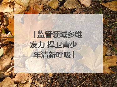 监管领域多维发力 捍卫青少年清新呼吸