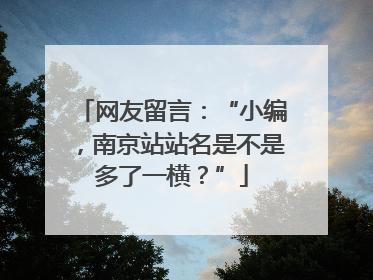 网友留言：“小编，南京站站名是不是多了一横？”