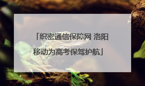 织密通信保障网 洛阳移动为高考保驾护航