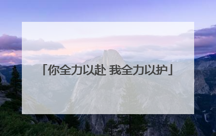 你全力以赴 我全力以护