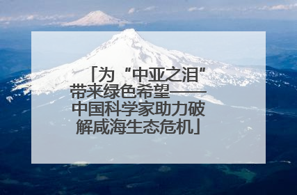 为“中亚之泪”带来绿色希望——中国科学家助力破解咸海生态危机