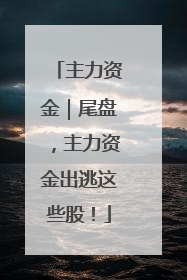 主力资金｜尾盘，主力资金出逃这些股！
