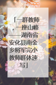 一群教师，一座山峰——湖南省安化县南金乡将军完小教师群体速写