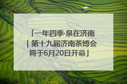 一年四季·泉在济南｜第十九届济南茶博会将于6月20日开幕