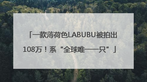 一款薄荷色LABUBU被拍出108万！系“全球唯一一只”