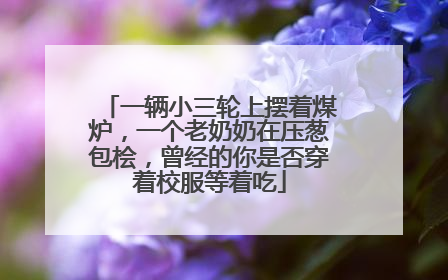 一辆小三轮上摆着煤炉，一个老奶奶在压葱包桧，曾经的你是否穿着校服等着吃