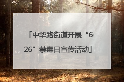 中华路街道开展“6·26”禁毒日宣传活动