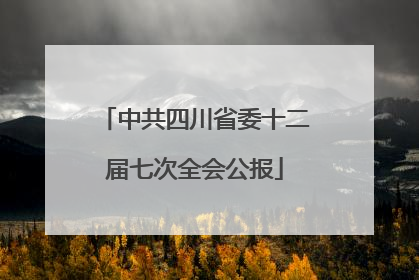 中共四川省委十二届七次全会公报