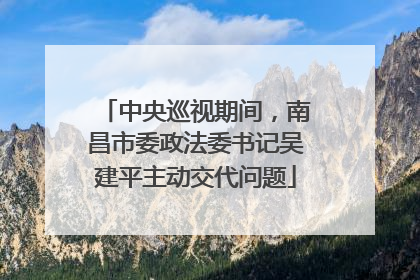 中央巡视期间，南昌市委政法委书记吴建平主动交代问题