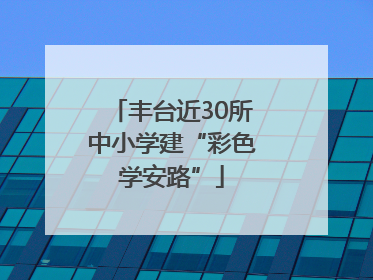 丰台近30所中小学建“彩色学安路”
