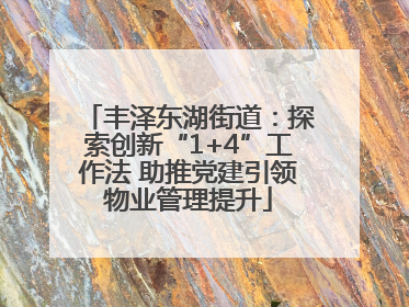 丰泽东湖街道：探索创新“1+4”工作法 助推党建引领物业管理提升