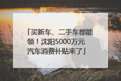 买新车、二手车都能领！沈阳5000万元汽车消费补贴来了