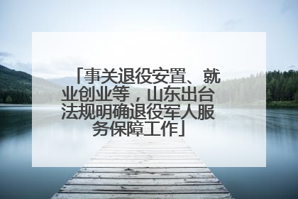 事关退役安置、就业创业等，山东出台法规明确退役军人服务保障工作