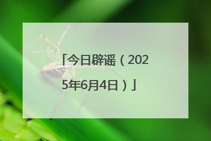 今日辟谣（2025年6月4日）