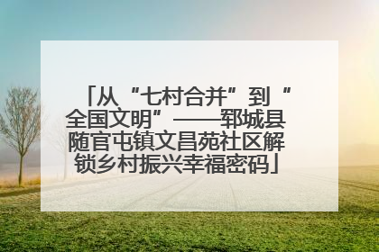 从“七村合并”到“全国文明”——郓城县随官屯镇文昌苑社区解锁乡村振兴幸福密码