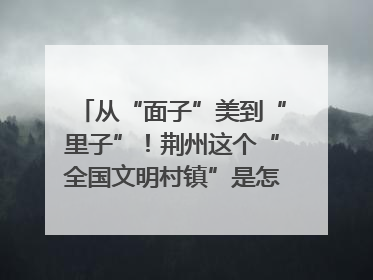 从“面子”美到“里子”！荆州这个“全国文明村镇”是怎样炼成的？