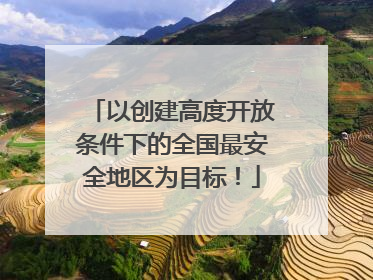 以创建高度开放条件下的全国最安全地区为目标！