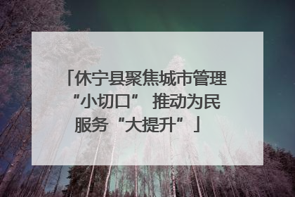 休宁县聚焦城市管理“小切口” 推动为民服务“大提升”