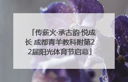 传薪火·承古韵·悦成长 成都青羊教科附第22届阳光体育节启幕