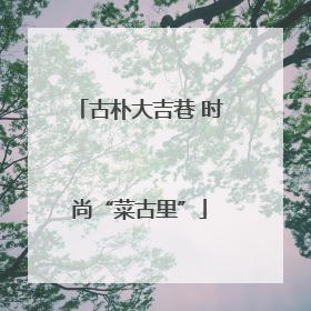 古朴大吉巷 时尚“菜古里”