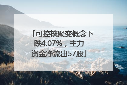 可控核聚变概念下跌4.07%，主力资金净流出57股