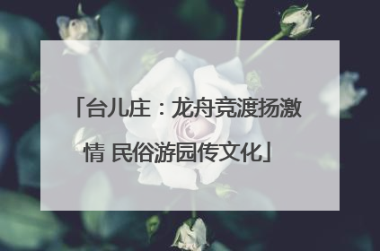 台儿庄：龙舟竞渡扬激情 民俗游园传文化