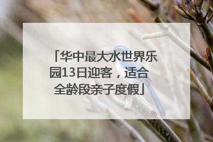华中最大水世界乐园13日迎客，适合全龄段亲子度假