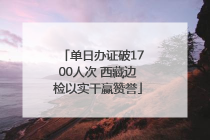 单日办证破1700人次 西藏边检以实干赢赞誉