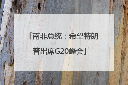 南非总统：希望特朗普出席G20峰会